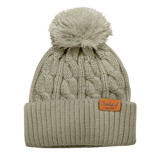 W Cable Knit Cuffed Beanie - 107736