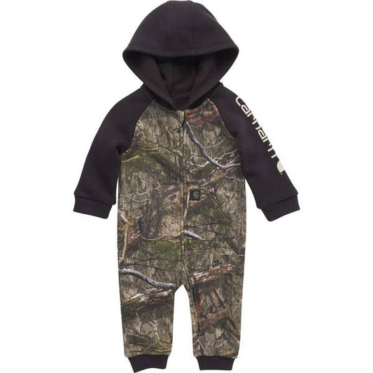 Long-Sleeve Zip-Front Hooded Camo Coverall