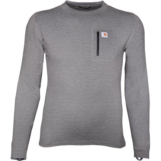 .Force HW Heathered Knit Base Layer Crewneck Pocket Top