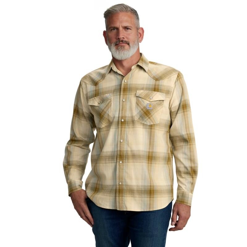 .M Montana Rugged Flex LS Snap Front Plaid Shirt
