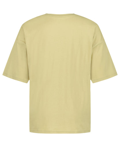 Billabong Girls' Sunshine Oversized T-Shirt in sage green, back view on white background