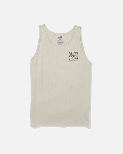 Salty Crew Tried and True Tank in bone color with logo print
