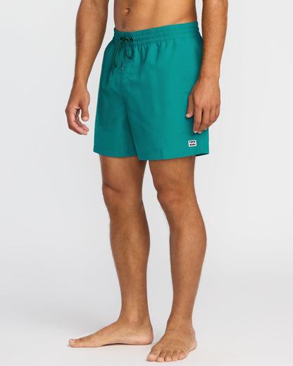Billabong All Day LB men's swim shorts in tropical teal color with drawstring waist