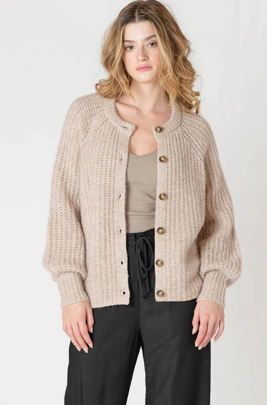 Crewneck Textured Cardigan