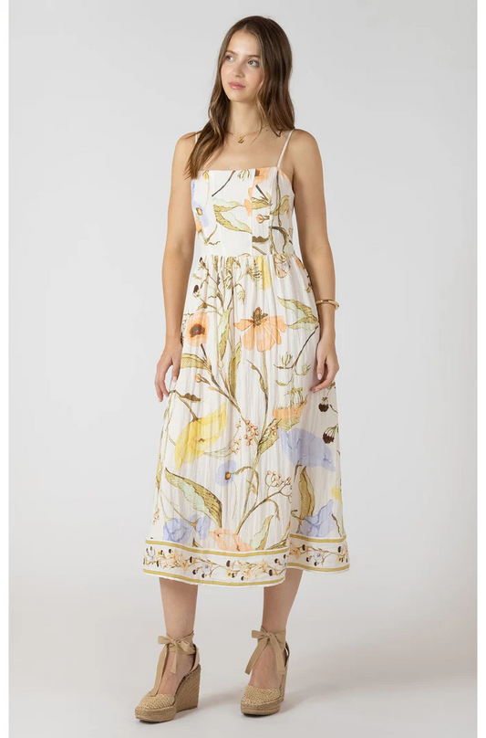 Smocked Detail Midi Dress