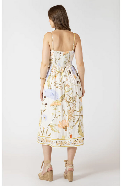 Smocked Detail Midi Dress