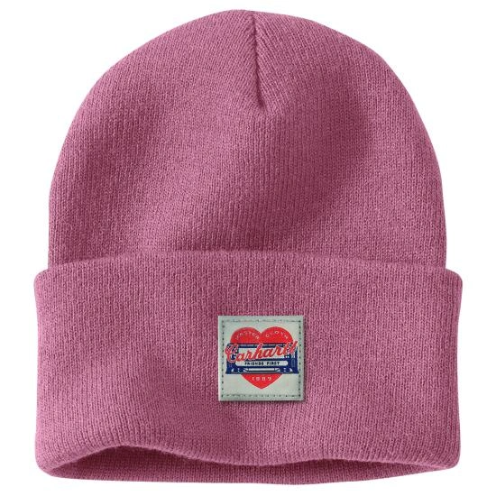 W Knit Heart Patch Beanie - 107409