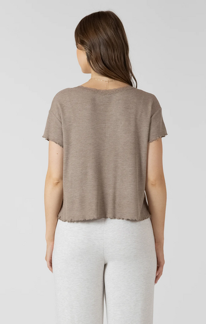 Lace Trim Waffle Top
