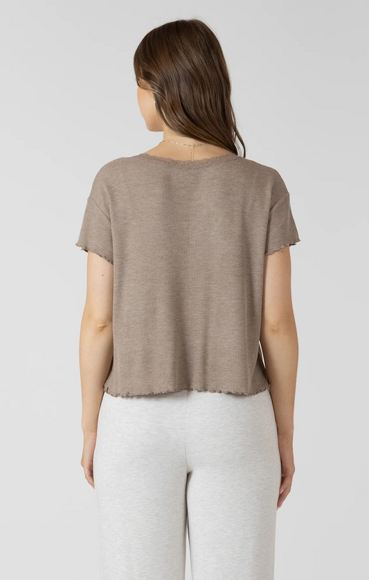 Lace Trim Waffle Top