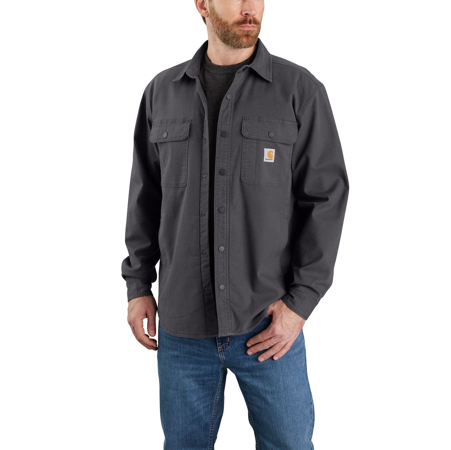 M RF Relaxed Fit Canvas Fleece Lined Shirt Jacket