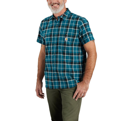 .M Rugged Flex Relaxed Fit Lightweight SS Plaid Shirt