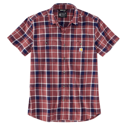 .M Rugged Flex Relaxed Fit Lightweight SS Plaid Shirt