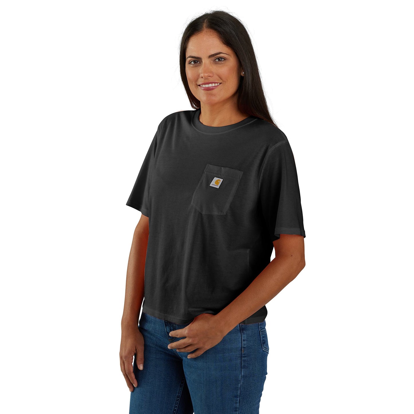 W Tencel Fiber Series Loose Fit Short-Sleeve Crewneck T-Shirt - 106122