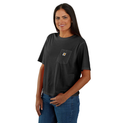 W Tencel Fiber Series Loose Fit Short-Sleeve Crewneck T-Shirt - 106122