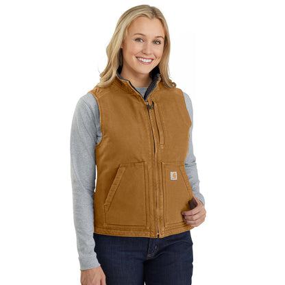 W Sherpa Lined Vest - Relaxed Fit - Washed Duck - 104224