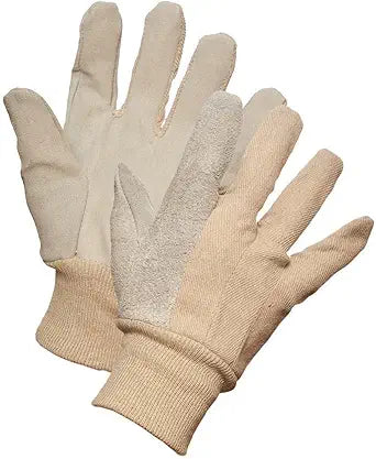 Leather Palm Work Gloves with Knit Wrist