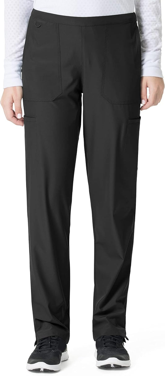 .Flat Front Straight Leg Pant - BLK - Black