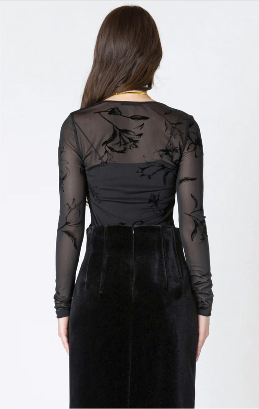 Burnout Patterned Bodysuit