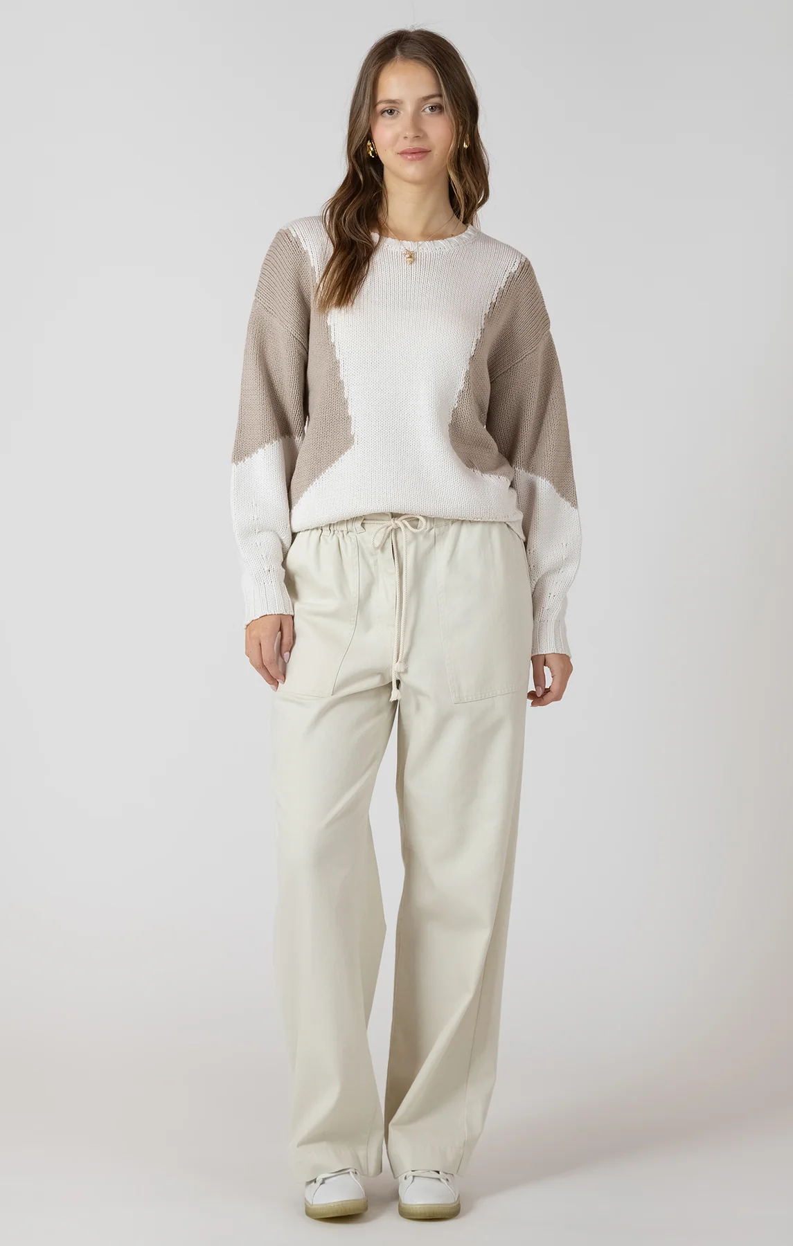 Colorblock Crewneck Sweater