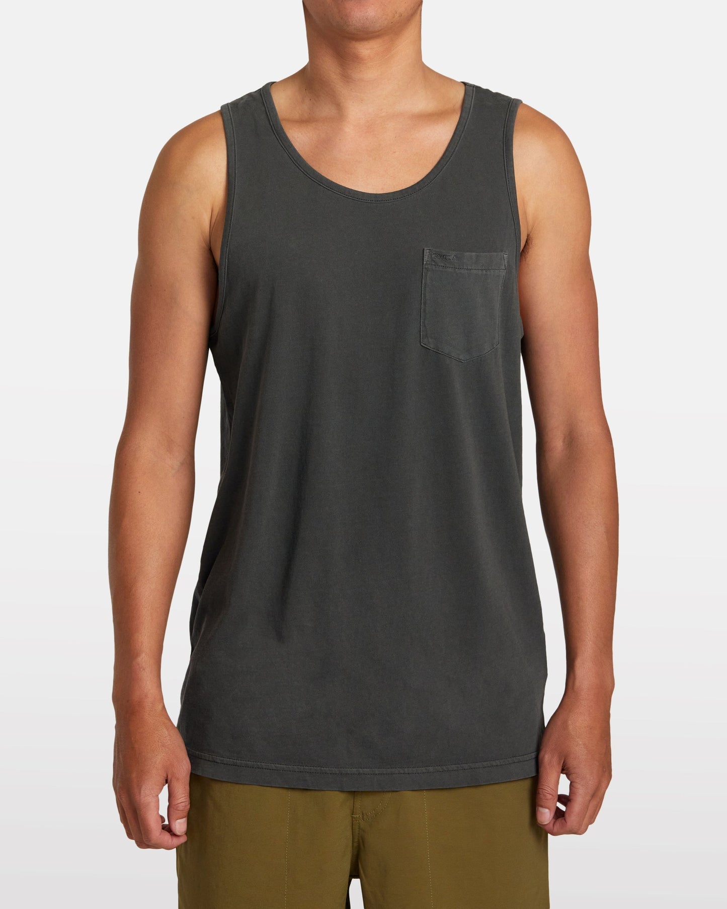 RVCA PTC 2 Pigment Tank in pirate black with chest pocket