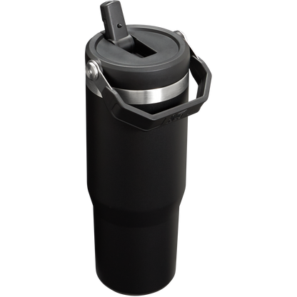 Stanley IceFlow Flip Straw 2.0 Tumbler 30oz in matte black with handle and straw lid
