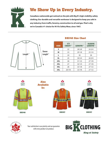 100% Poly Hi-Vis LS Mesh T-Shirt