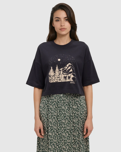 W Parks Landscape Oversized Crop T-Shirt