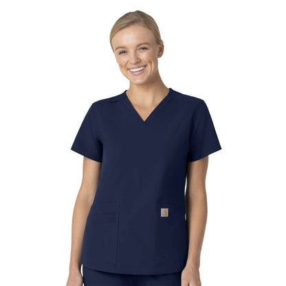 .Womens Multi Pocket V-Neck Top