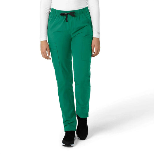 .Flat Front Straight Leg Pant - HTR - Hunter Green