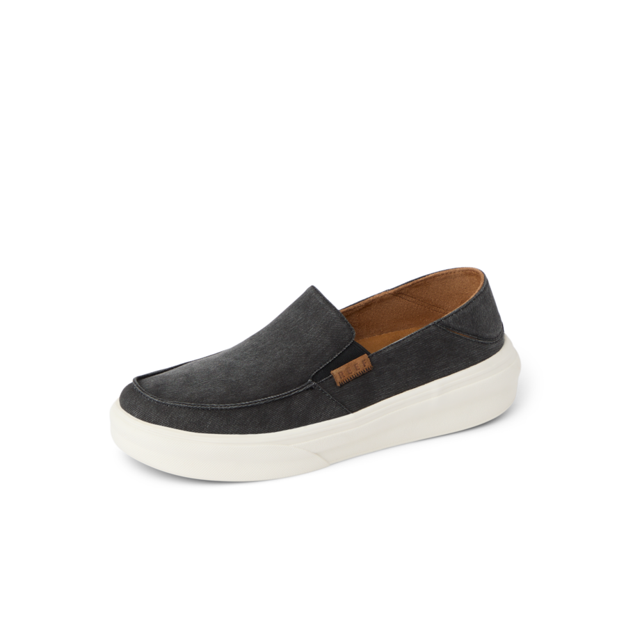 Reef Swellsole Pacific black canvas slip-on shoe with white sole