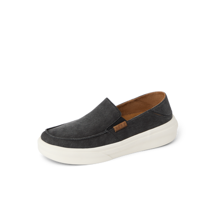 Reef Swellsole Pacific black canvas slip-on shoe with white sole