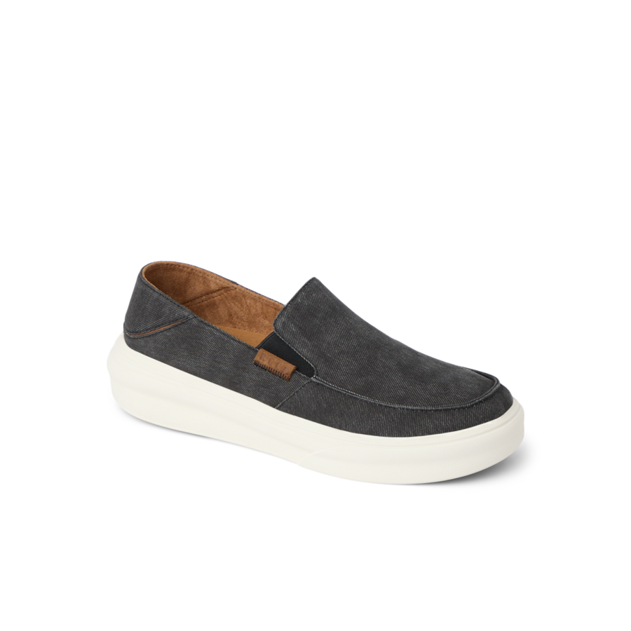 Reef Swellsole Pacific slip-on shoe in charcoal gray with white sole