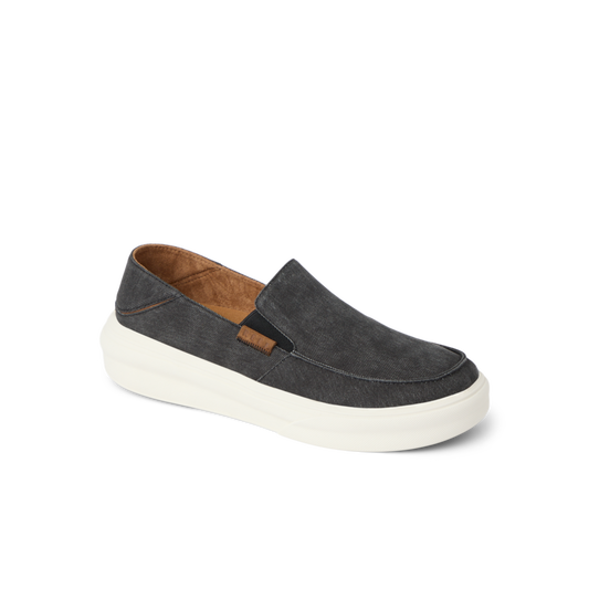 Reef Swellsole Pacific slip-on shoe in charcoal gray with white sole