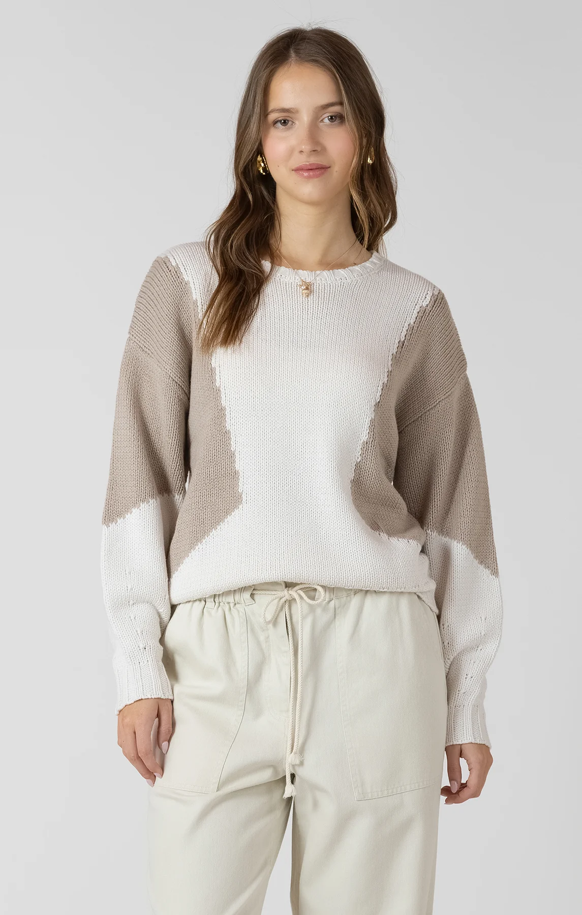 Colorblock Crewneck Sweater