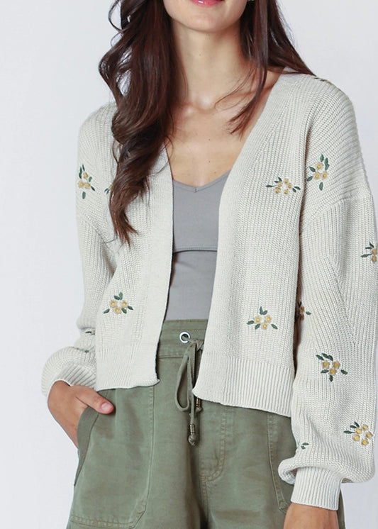 LS Embroidered Cardigan