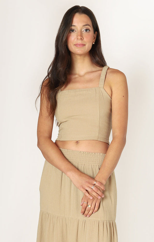 Smocked Textured Tank