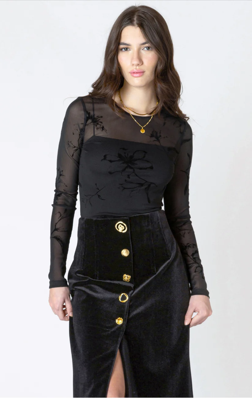 Burnout Patterned Bodysuit