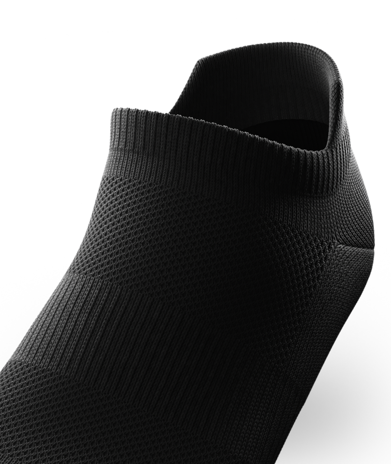 Black Outway Flagship Ankle Sock shown in close-up studio photography on white background