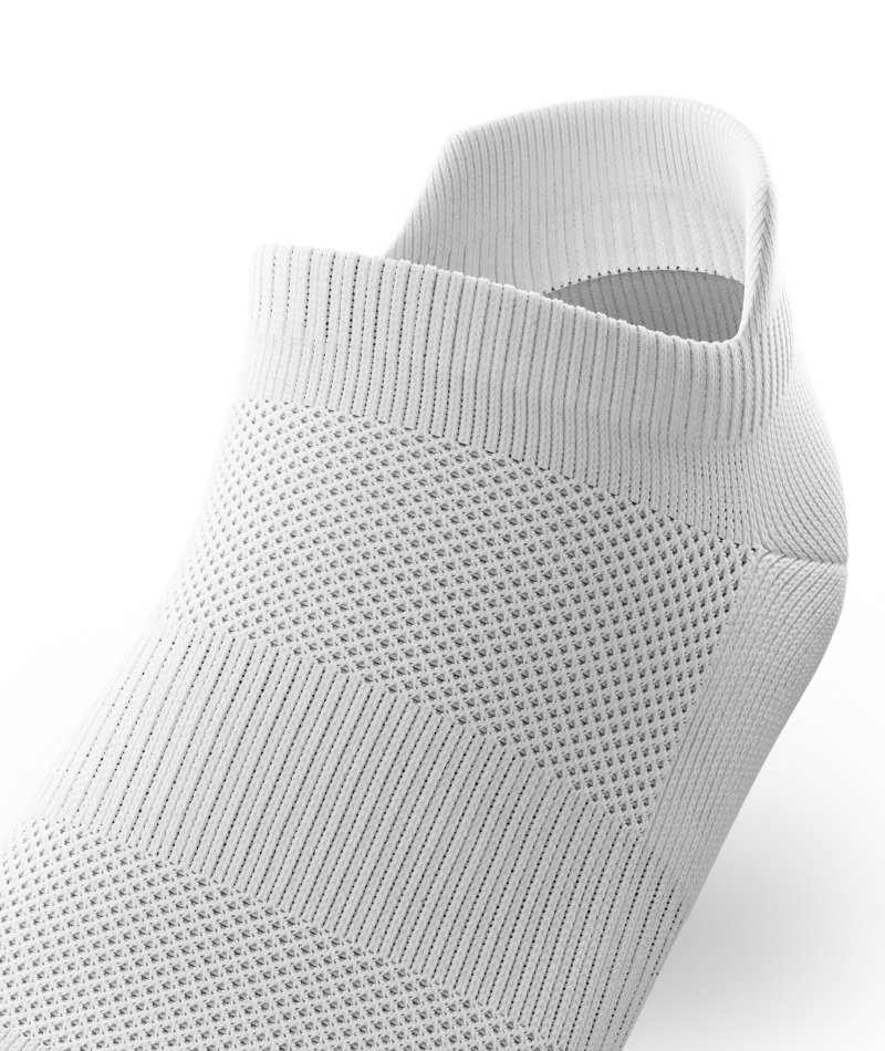 Outway Flagship Ankle Sock in white with textured mesh knit pattern on clean background
