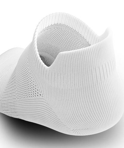 White Outway Flagship Ankle Sock shown in professional studio product photography on white background