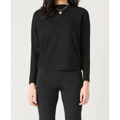 LS Mock Neck Ribbed Top