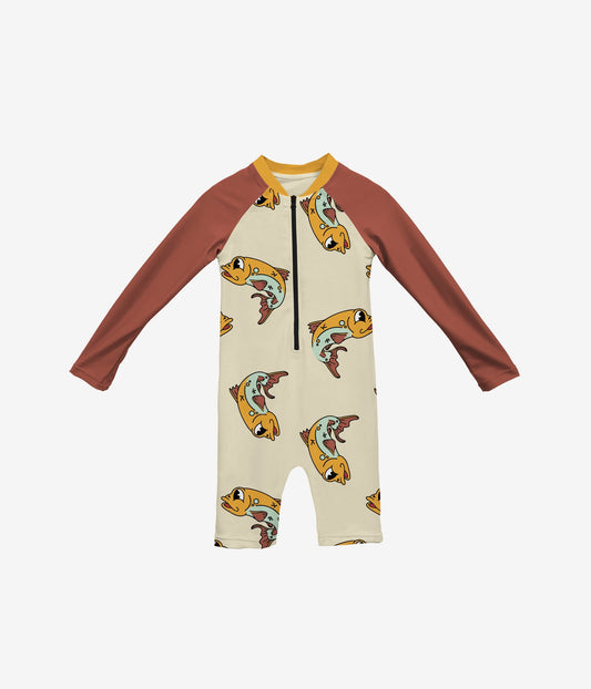 Gone Fishing Toddler LongSleeve Swimsuit