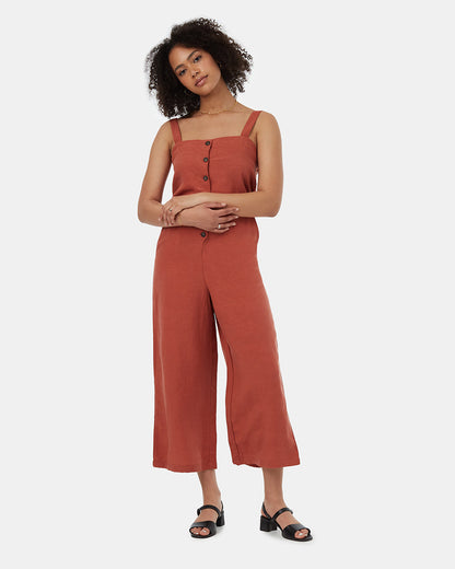 .Treelinen Apron Front Jumpsuit