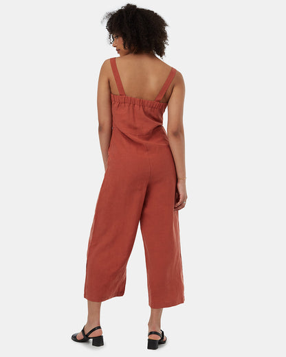 .Treelinen Apron Front Jumpsuit