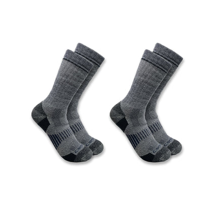 Mens - Midweight Synthetic-Wool Blend Boot Sock 2 Pack
