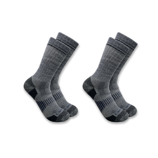 Mens - Midweight Synthetic-Wool Blend Boot Sock 2 Pack