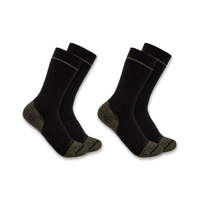 Mens - Midweight Cotton Blend Steel Toe Boot Sock 2 Pack
