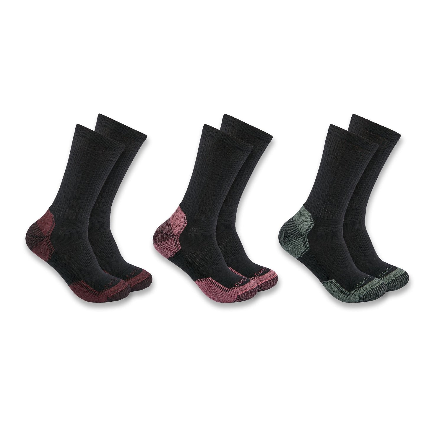 Womens - Midweight Cotton Blend Crew Sock 3 Pack
