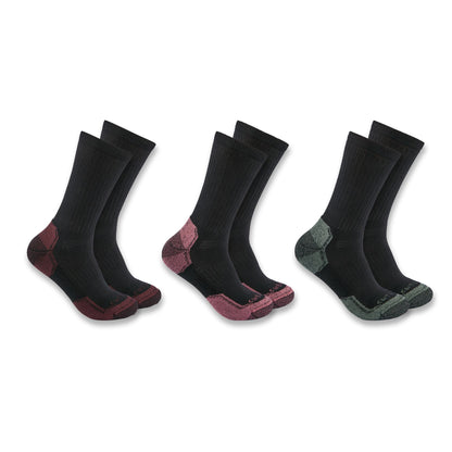 Womens - Midweight Cotton Blend Crew Sock 3 Pack