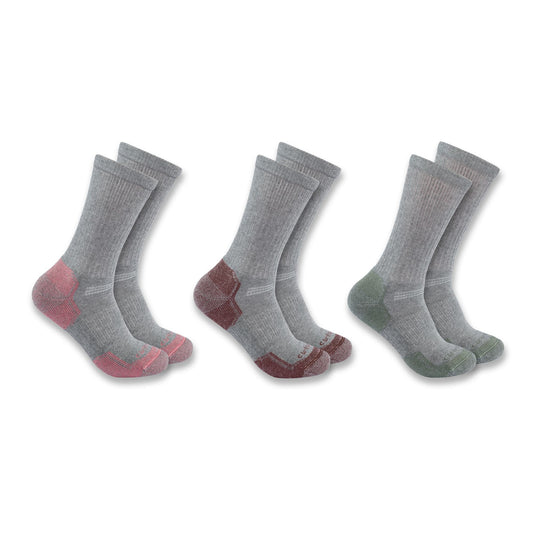 Womens - Midweight Cotton Blend Crew Sock 3 Pack